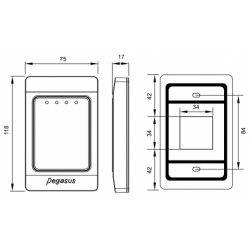 Dual Band RFID-läsare 125kHz, 13,56MHz, NFC, EM400x, Mifare och Desfire