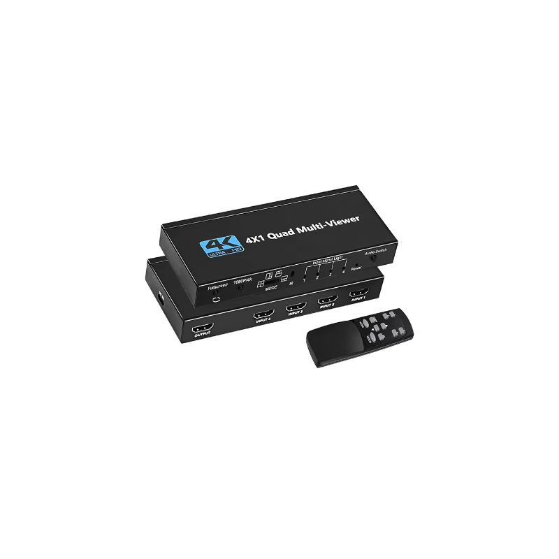 4 x 1 HDMI Multi Viewer 4 i 1-skärm, 4K30, 1080p/60, Fjärrkontroll, HDMI 1.4