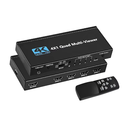 4 x 1 HDMI Multi Viewer 4 i 1-skärm, 4K30, 1080p/60, Fjärrkontroll, HDMI 1.4
