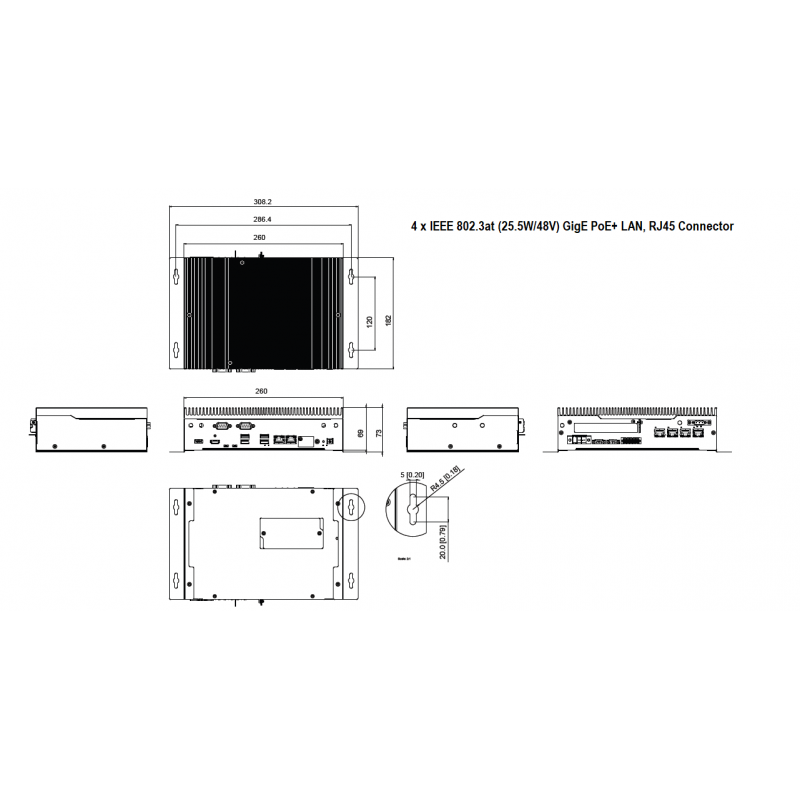 Inbyggd PC Nvidia Jetson AGX Orin 8-Core, ARM, USB, RS232/485, GMSL-kamera, MIL-STD