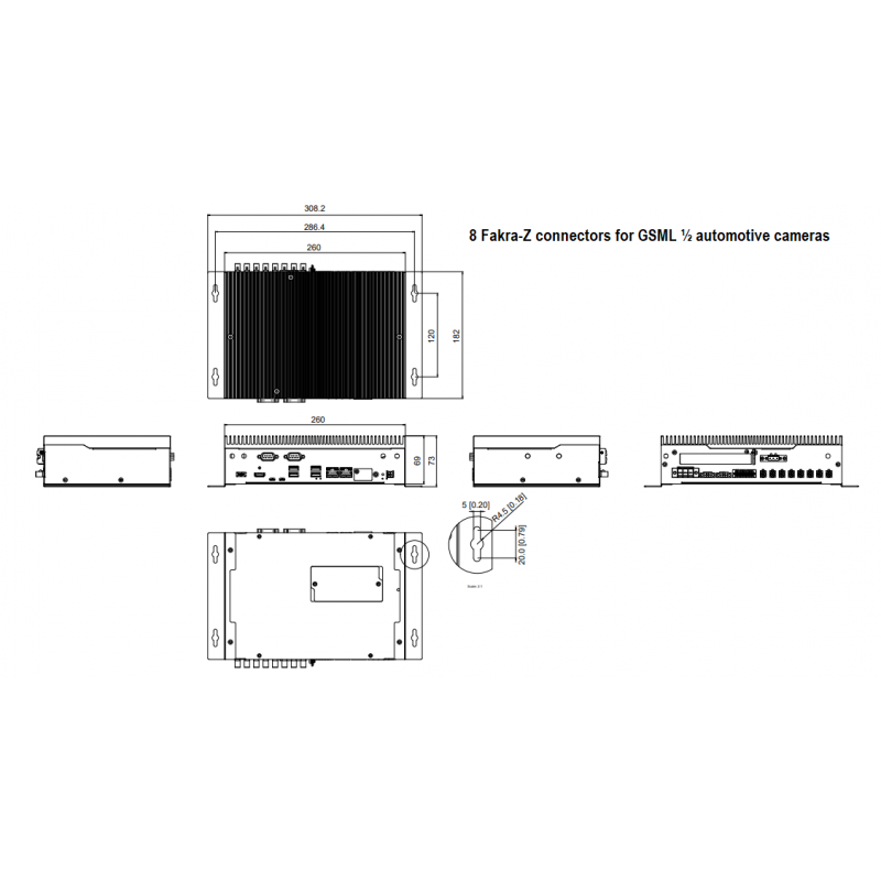 Inbyggd PC Nvidia Jetson AGX Orin 8-Core, ARM, USB, RS232/485, GMSL-kamera, MIL-STD