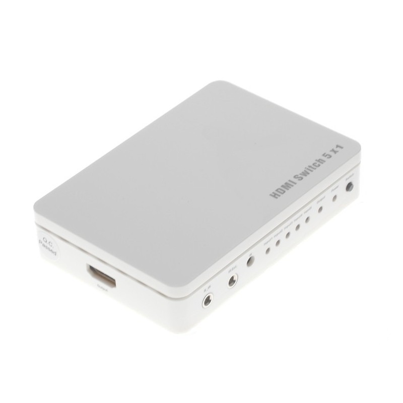 5-portars HDMI-switch med fjärrkontroll för enkelt byte