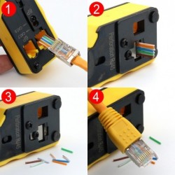 RJ45 cat.6 stick skärmet/STP enkel montage AWG 23 till 26, genomgångs stick industri