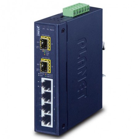 6-portars Gigabit-switch med RJ45- och SFP-portar