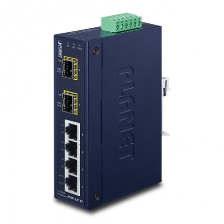 Unhaneeeeaged Industrial Switch med 4 x RJ45 och 2 x SFP 100Mbit