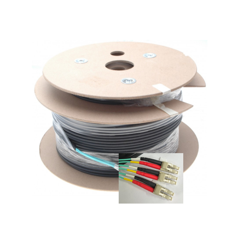 6 Core Armored fiberkabel, Multi Mode, LC-LC, 130m, 50/125my, OM4
