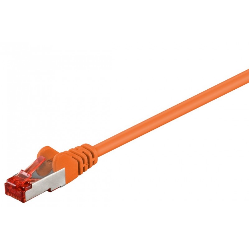 Cat.6 S/FTP Nätverkskabel - Skärmad RJ45, Orange, 30 meter