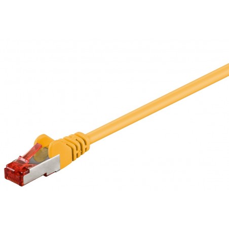 Kat.6 S/FTP nätverkskabel - Skärmad RJ45, gul, 2 meter