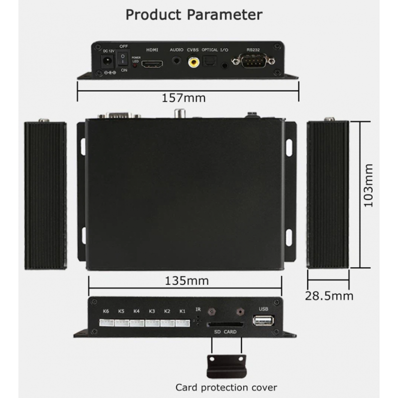 4K Media Player med HDMI och 6 digitala ingångar