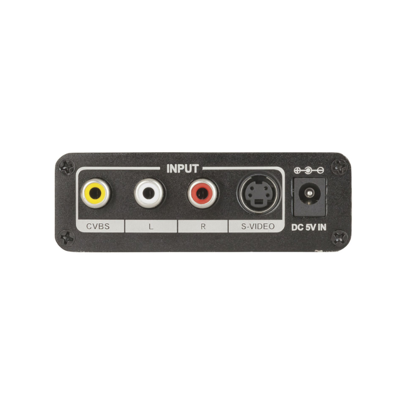 Komposit till HDMI HD 4K uppskalning, 3 RCA AV CVBS komposit S-Video R/L Audio S-VHS