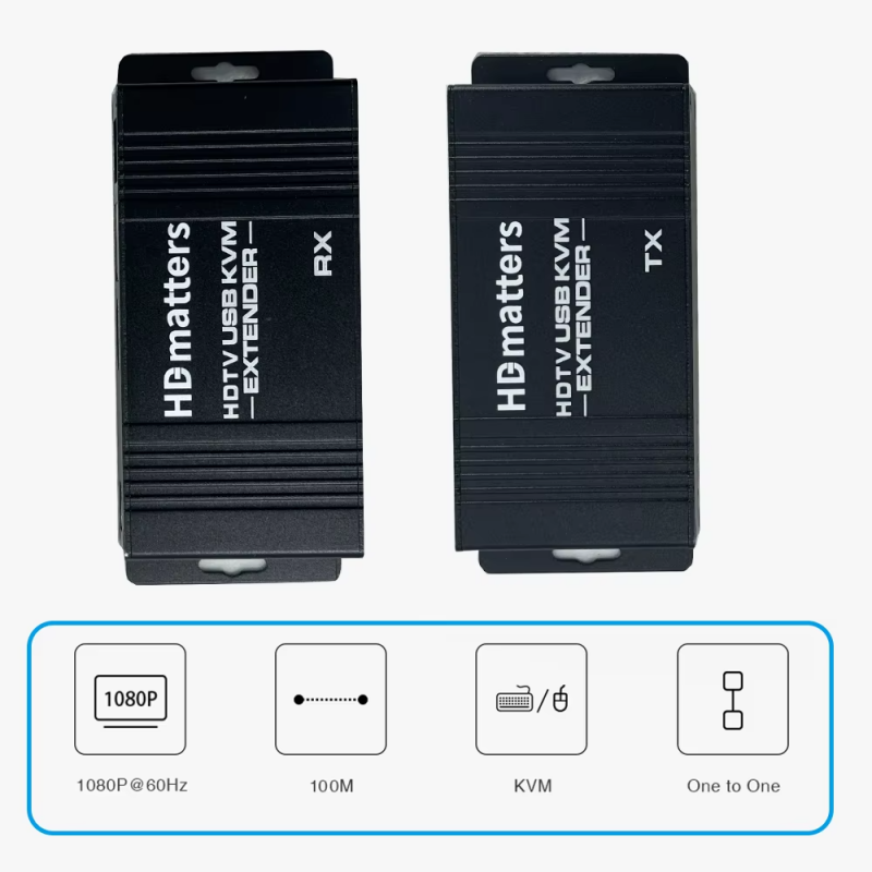 HDMI & KVM Extender Booster - 50m överföring, 1080p 60Hz