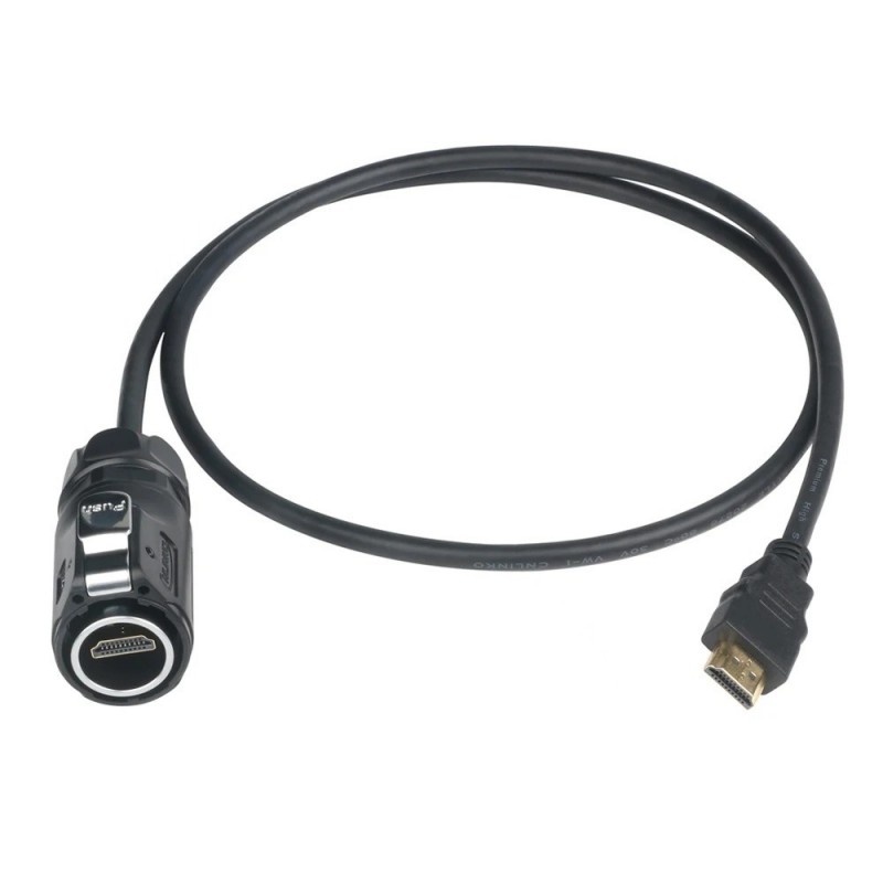 IP67 vattentät HDMI 2.0-kontakt med 5m kabel för paneler