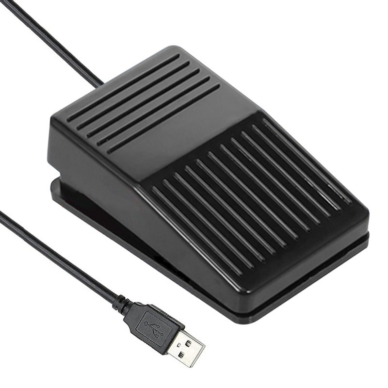 Programmerbar fotpedal, USB, 2m kabel, svart