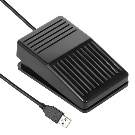 Programmerbar fotpedal, USB, 2m kabel, svart