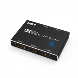 3-portars DisplayPort-splitter, 8K@60Hz/4K/120Hz, DP1.4, MST,