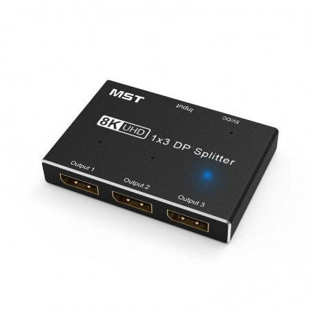 3-portars DisplayPort-splitter, 8K@60Hz/4K/120Hz, DP1.4, MST,