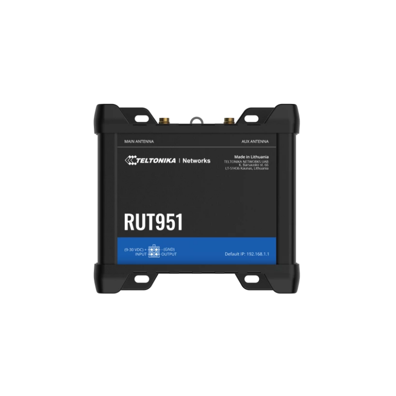 4G/LTE-router med wifi och 3 x LAN och 1 x WAN-portar. För 2 SIM-kort. 9–36 VDC