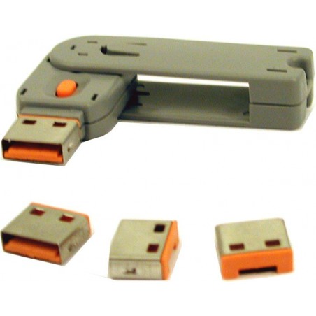 Mekanisk låsinsats för USB-port. Blockera öppna USB-portar