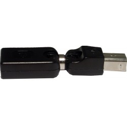 USB adapter B hane til A hona, drejeligt 3D vinkelled Til montering på begrænset plads