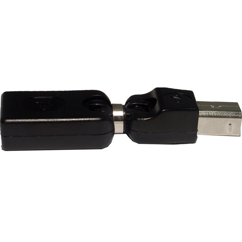USB adapter B hane til A hona, drejeligt 3D vinkelled Til montering på begrænset plads