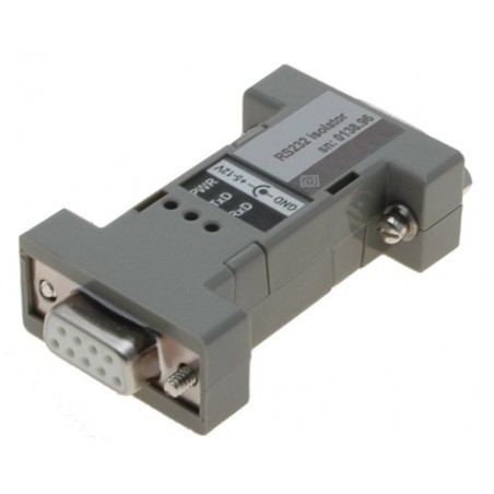 Galvanisk isolator RS232 DB9 hane/hona - 2500VAC, 115 kbit/s, 12VDC