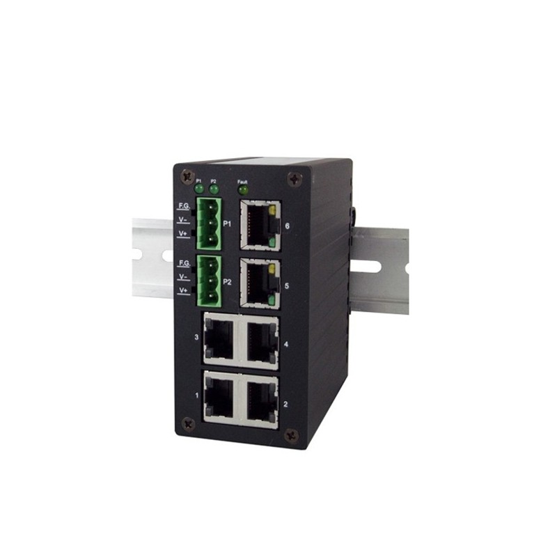 6 ports switch 10/100 RJ45 Redundant PSU - Unhaneaged, 9-30VDC