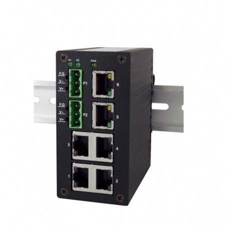 6 ports switch 10/100 RJ45 Redundant PSU - Unhaneaged, 9-30VDC
