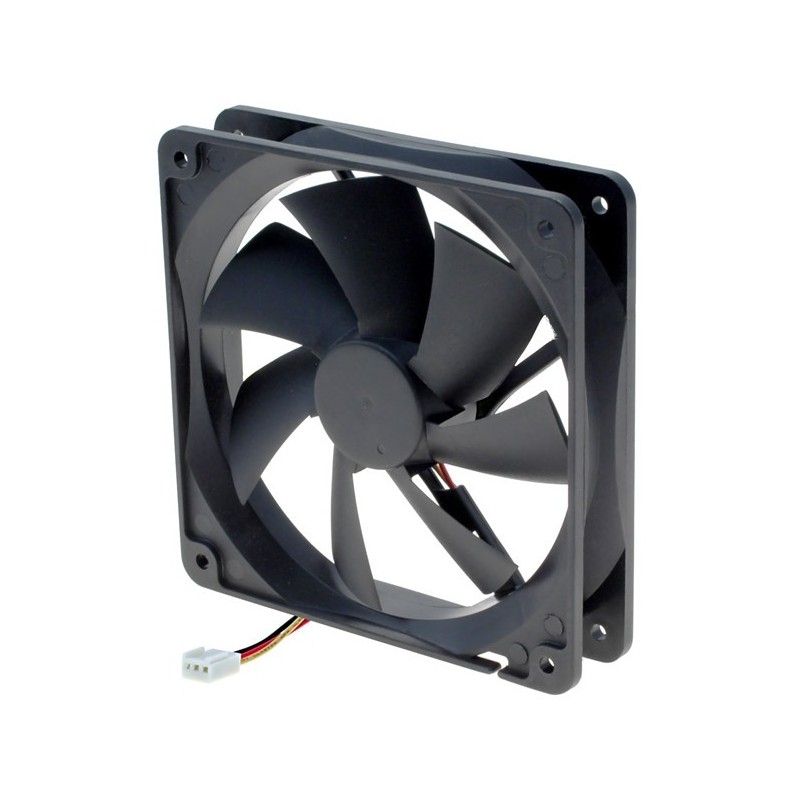 12VDC fläkt 120 x 120mm, med termo-sensor