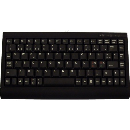Svart USB - PS/2 mini-tangentbord, 89 tangenter - US layout