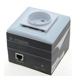 Reläbox för på / av 230 VAC-utrustning via nätverk. Med låsningskontroll