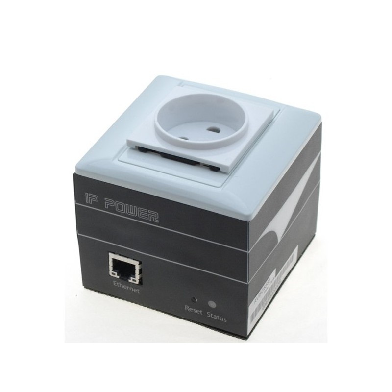 Reläbox för på / av 230 VAC-utrustning via nätverk. Med låsningskontroll