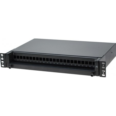 Patchpanel 24 port LC kontakt svart