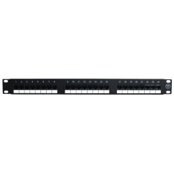 19 "Patch Panel till 24 x RJ45, UTP - Svart