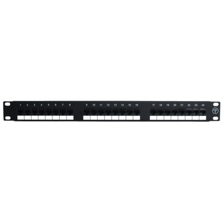 19 "Patch Panel till 24 x RJ45, UTP - Svart