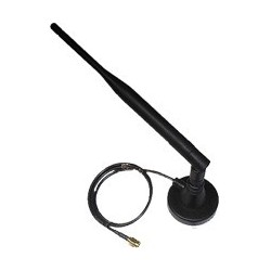 5 dBi 2,4GHz Omni Whip-antenn, magnetisk fot med kabel, RSMA haneeea