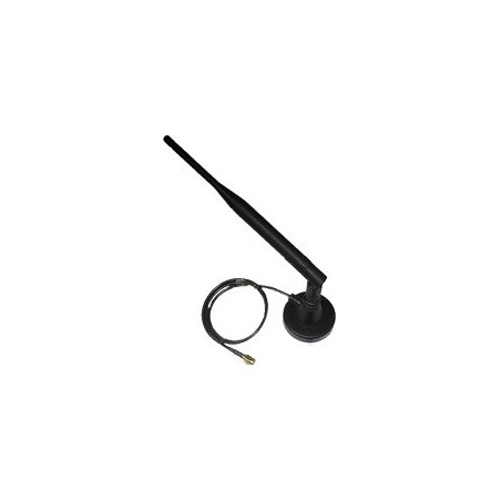 5 dBi 2,4GHz Omni Whip-antenn, magnetisk fot med kabel, RSMA haneeea