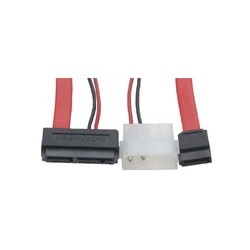 Micro SATA till SATA adapter med ström - kabel med hane / hona