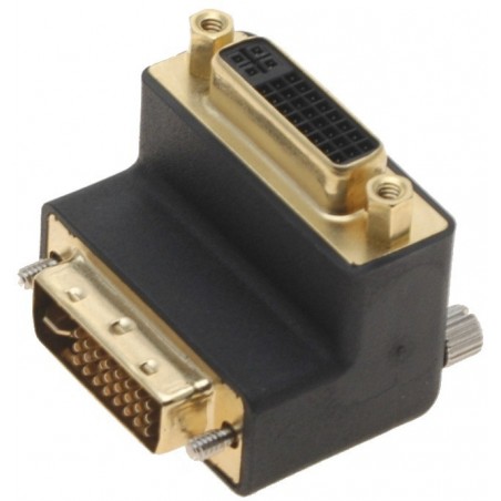 DVI-I-adapter hane till hona 90º vinkelkontakt