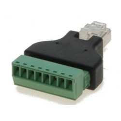 Adapter honkontakt plint RJ45 8-polig