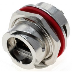 Vattentät RJ45-kontakt i 3 delar - IP68 tät - metall - Binär Teknik