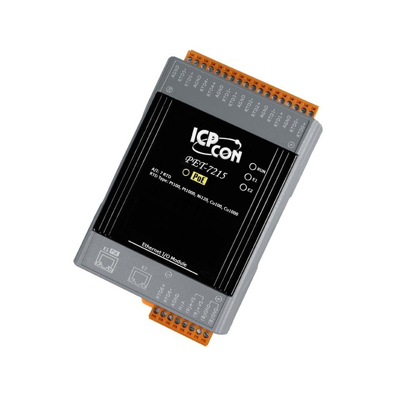 7 x ingångar för temperatursensorer (differential), Pt100, Pt1000, Ni120, CU100, CU1000, 2 x RJ45 LAN
