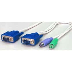 Bläckfisk KVM kabel m. PS2 och DB15 kontillaktill