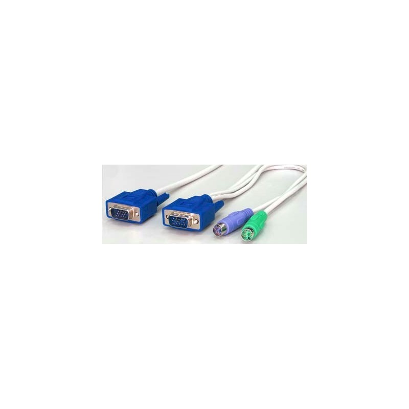 Bläckfisk KVM kabel m. PS2 och DB15 kontillaktill