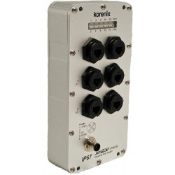 IP67 ohanterad 6-portsswitch - 10/100 RJ45, 12-48VDC