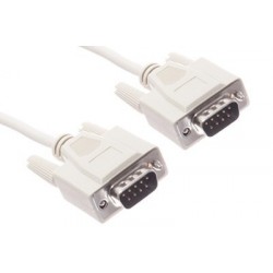 Nollmodem RS232 com Seriell kabel med 2 x DB9 hane, 28 AWG 2,0 m