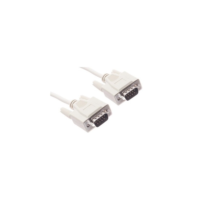Nollmodem RS232 com Seriell kabel med 2 x DB9 hane, 28 AWG 2,0 m