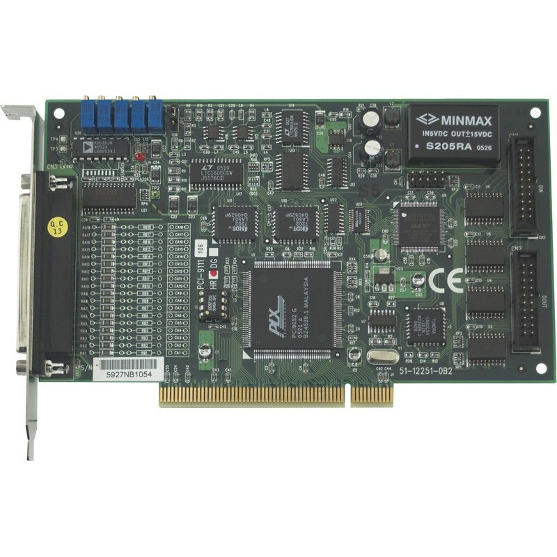Adlink PCI-9111HR. 16 kanalers A/D dataopsamling, 16 bit, 100 kHz, PCI