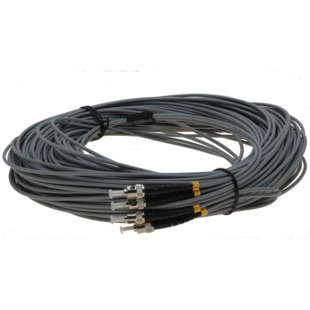 Slitstark 25 m armerad multi-mode fiberkabel med ST-kontakter
