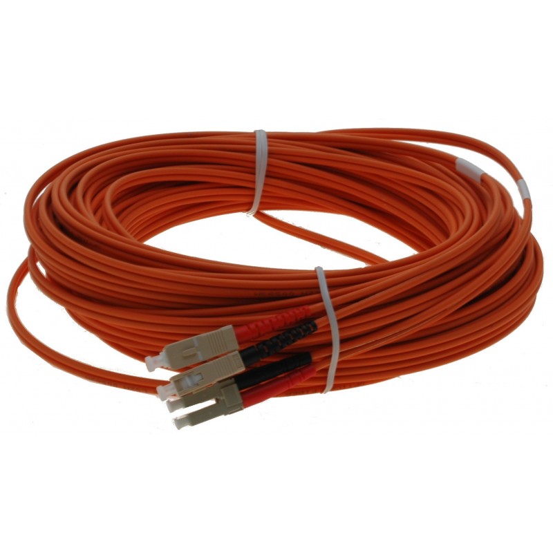 Slitstark 25m bepansrad multilägesfiberkabel - Röd SC-LC