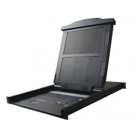 19" 1U Extract Console, 14" Dual Monitor, Keyboard, TouchPad, VGA, USB